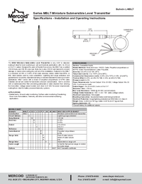 Thumbnail of document Manual - MBLT - Miniature Submersible Level Transmitter